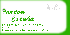 marton csenka business card